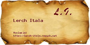 Lerch Itala névjegykártya